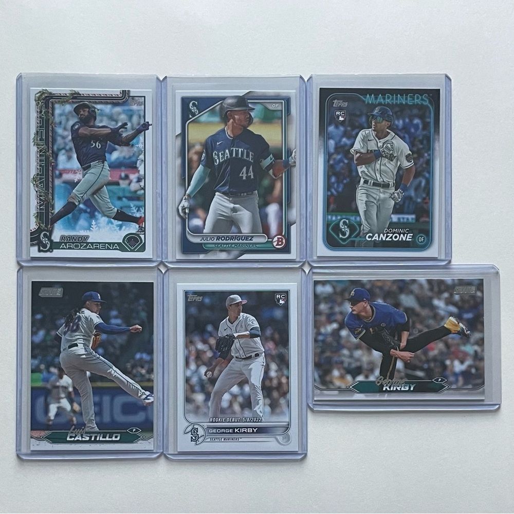 Lot of 6 Seattle Mariners Topps MLB Baseball Cards